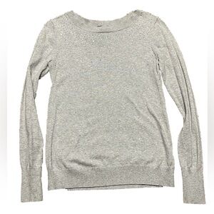 Express Women’s Lightweight Gray‎ Sweater With Rhinestone Embellishments Small